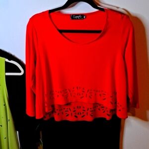 NWT Sympli Coral  Crop Top With Cut-Out Design